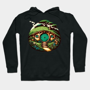 Enchanted Hobbit Haven: Whimsical Fantasy Door Art Hoodie